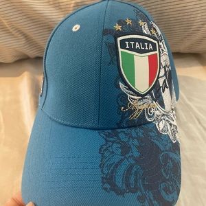 Italy Italia Azzurri GOL Soccer Football Hat Cap Adjustable One Sz Fits All Blue